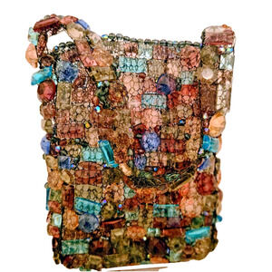 Vintage Handmade Crystal and Wire Small Handbag Unique